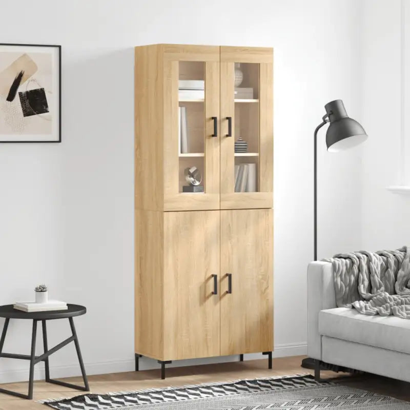 Hoge kast van bewerkt hout met charme en duurzame kwaliteit - Sonoma eiken / 1 / 2 deuren - Dressoirs & buffetkasten