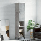Hoge kast van bewerkt hout met duurzame charme en stijlvolle uitstraling - Betongrijs / 1 / 3 schappen - Dressoirs &