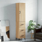 Hoge kast van bewerkt hout met duurzame charme en stijlvolle uitstraling - Sonoma eiken / 1 / 3 lades - Dressoirs &