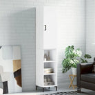Hoge kast van bewerkt hout met duurzame charme en stijlvolle uitstraling - Wit / 1 / 3 schappen - Dressoirs &