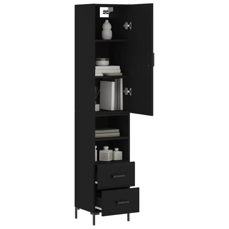 Hoge kast van bewerkt hout met duurzame charme en stijlvolle uitstraling - Dressoirs & buffetkasten
