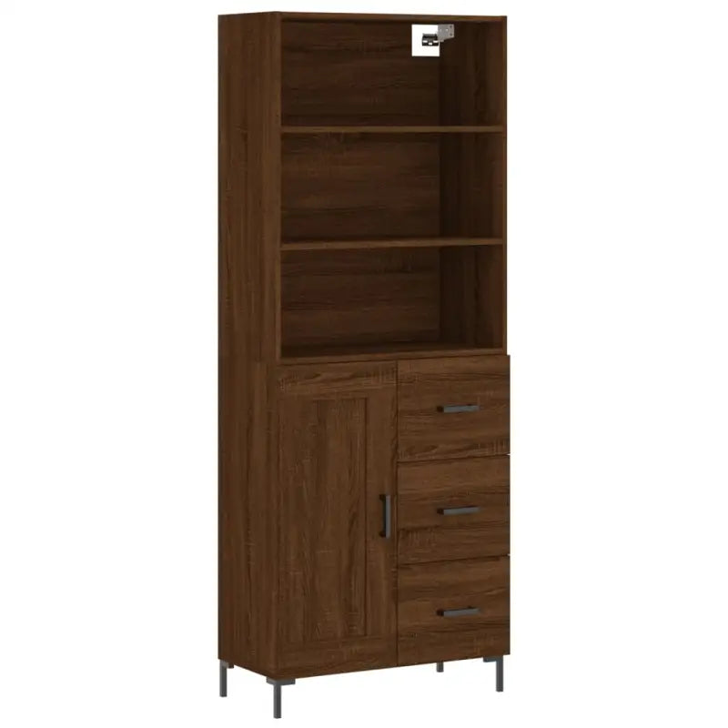 Hoge kast van bewerkt hout met duurzame charme en unieke stijl - Dressoirs & buffetkasten