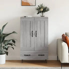 Hoge kast van bewerkt hout met duurzame charme - Grijs sonoma / 1 - Dressoirs & buffetkasten