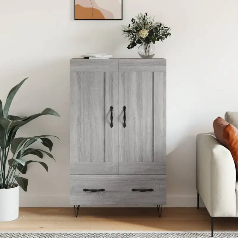 Hoge kast van bewerkt hout met duurzame charme - Grijs sonoma / 1 - Dressoirs & buffetkasten