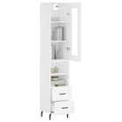 Hoge kast van bewerkt hout met duurzame en stabiele afwerking - Dressoirs & buffetkasten