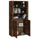 Hoge kast van bewerkt hout met duurzame en stabiele afwerking - Dressoirs & buffetkasten