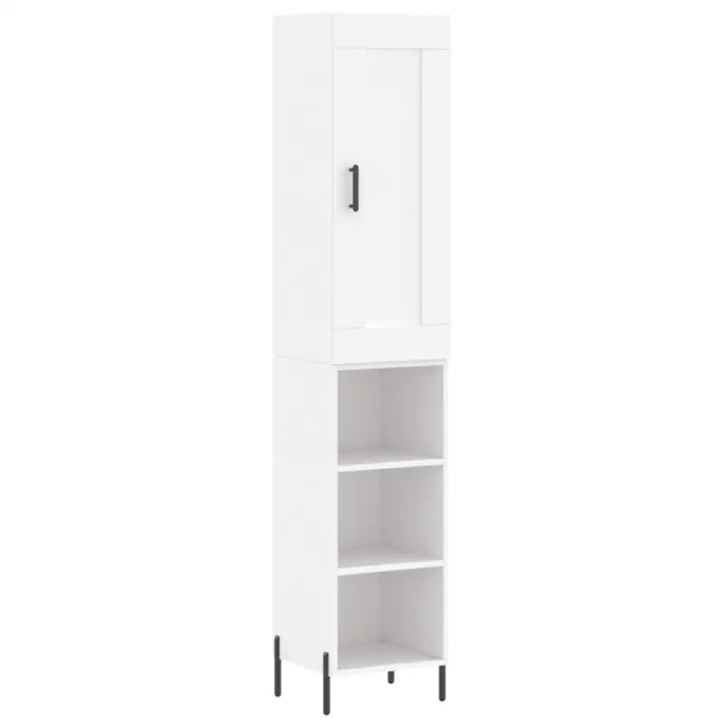 Hoge kast van bewerkt hout met duurzame en stabiele afwerking - Dressoirs & buffetkasten