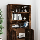 Hoge kast van bewerkt hout met duurzame en stabiele afwerking - Dressoirs & buffetkasten