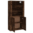 Hoge kast van bewerkt hout met duurzame en stabiele afwerking - Dressoirs & buffetkasten