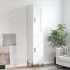 Hoge kast van bewerkt hout met duurzame en stabiele afwerking - Wit / 1 / 1 deur - Dressoirs & buffetkasten