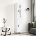 Hoge kast van bewerkt hout met duurzame en stabiele afwerking - Wit / 1 / 1 houten deur - Dressoirs & buffetkasten