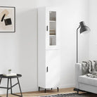 Hoge kast van bewerkt hout met duurzame en stabiele afwerking - Wit / 1 / 1 deur - Dressoirs & buffetkasten