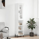 Hoge kast van bewerkt hout met duurzame en stabiele afwerking - Wit / 1 / 3 schappen - Dressoirs & buffetkasten
