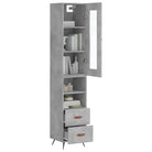 Hoge kast van bewerkt hout met duurzame en stabiele kwaliteit - Dressoirs & buffetkasten