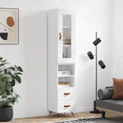 Hoge kast van bewerkt hout met duurzame en stabiele kwaliteit - Wit / 1 / 2 lades 2 schappen - Dressoirs & buffetkasten