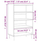 Hoge kast van bewerkt hout met duurzame en stijlvolle afwerking - Dressoirs & buffetkasten