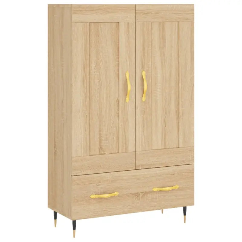 Hoge kast van bewerkt hout met duurzame en stijlvolle afwerking - Dressoirs & buffetkasten