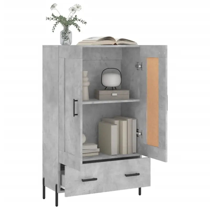 Hoge kast van bewerkt hout met duurzame en stijlvolle afwerking - Dressoirs & buffetkasten