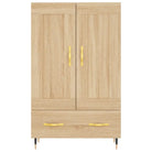 Hoge kast van bewerkt hout met duurzame en stijlvolle afwerking - Dressoirs & buffetkasten