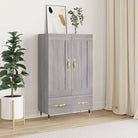 Hoge kast van bewerkt hout met duurzame en stijlvolle afwerking - Grijs sonoma / 1 - Dressoirs & buffetkasten