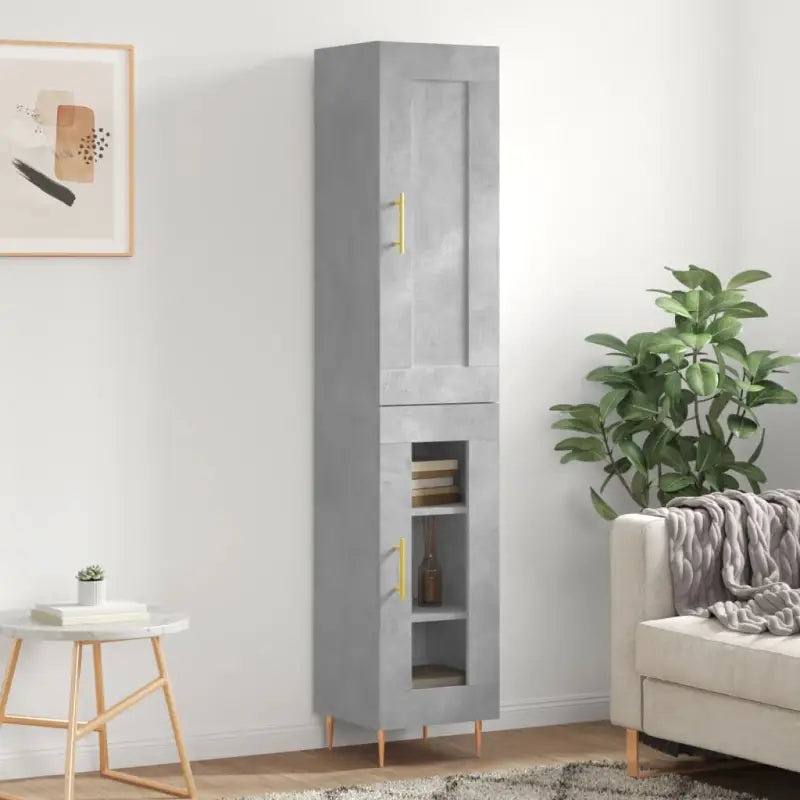 Hoge kast van bewerkt hout met duurzame en stijlvolle uitstraling - Dressoirs & buffetkasten