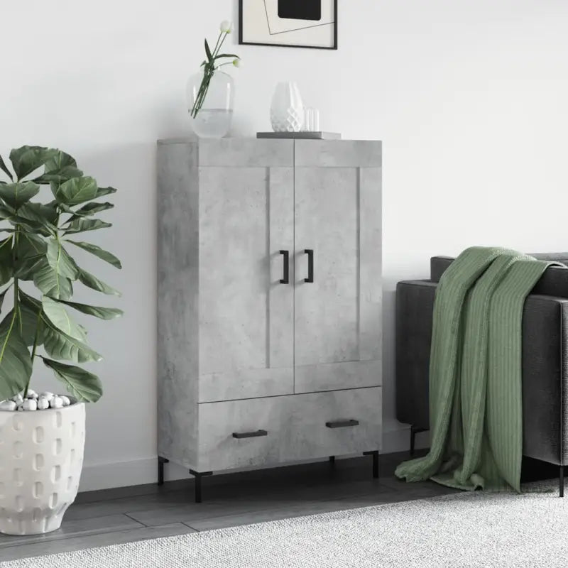 Hoge kast van bewerkt hout met duurzame en unieke charme - Betongrijs / 1 - Dressoirs & buffetkasten