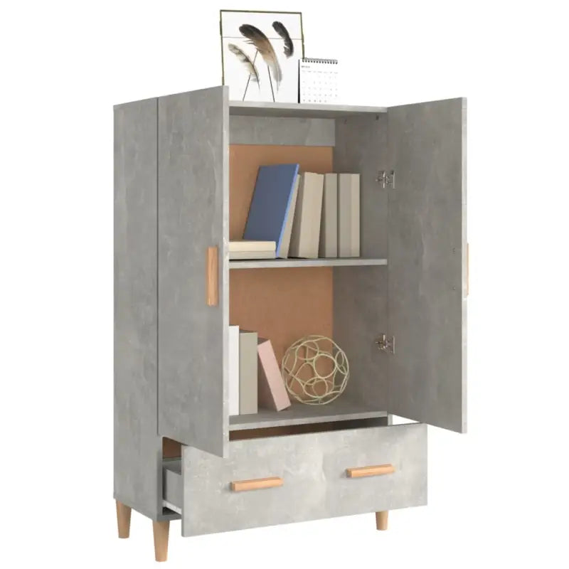 Hoge kast van bewerkt hout met elegante afwerking en duurzame kwaliteit - Dressoirs & buffetkasten