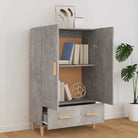 Hoge kast van bewerkt hout met elegante afwerking en duurzame kwaliteit - Dressoirs & buffetkasten