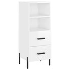 Hoge kast van bewerkt hout met hoogglans wit voor een trendy interieur - Dressoirs & buffetkasten
