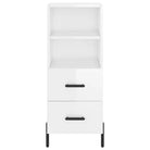 Hoge kast van bewerkt hout met hoogglans wit voor een trendy interieur - Dressoirs & buffetkasten