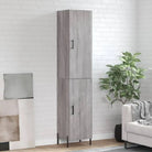 Hoge kast van bewerkt hout met hoogglans wit voor een trendy interieur - Grijs sonoma / 1 / 1 deur - Dressoirs &
