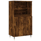 Hoge kast van bewerkt hout met industriële charme - Dressoirs & buffetkasten