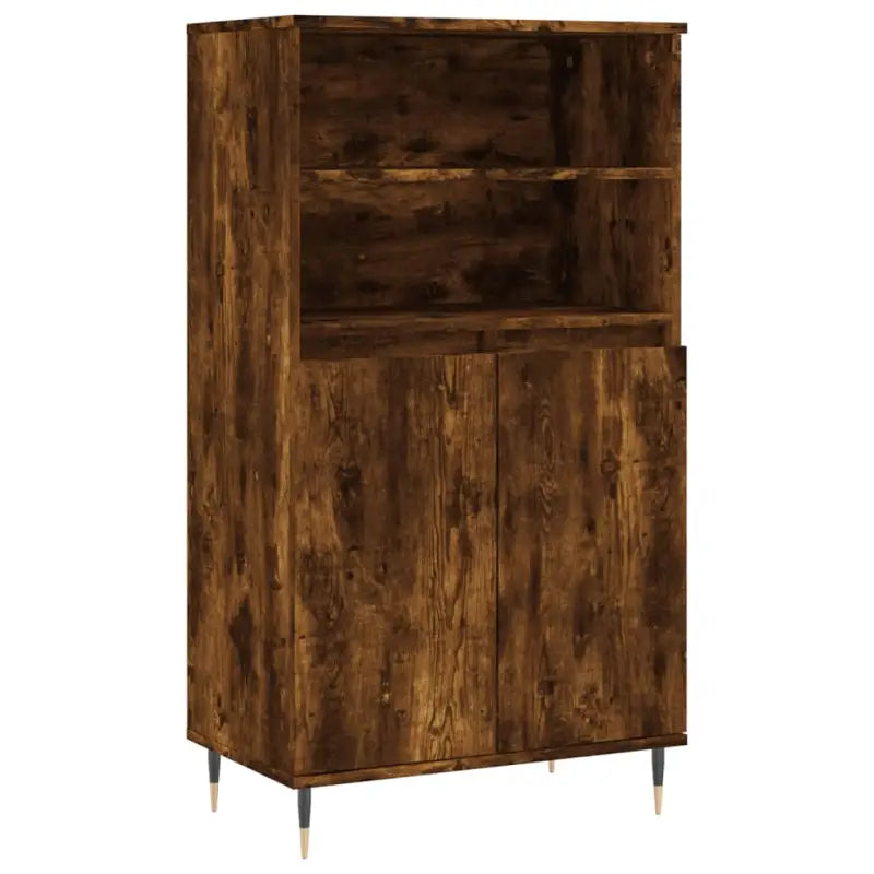 Hoge kast van bewerkt hout met industriële charme - Dressoirs & buffetkasten
