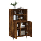Hoge kast van bewerkt hout met industriële charme - Dressoirs & buffetkasten