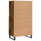 Hoge kast van bewerkt hout met industriële charme - Dressoirs & buffetkasten