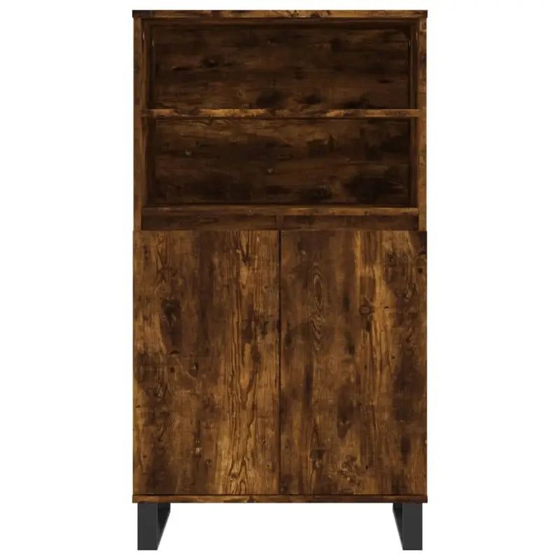 Hoge kast van bewerkt hout met industriële charme - Dressoirs & buffetkasten