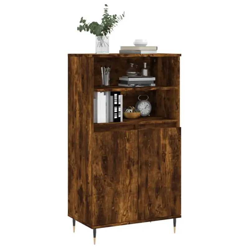 Hoge kast van bewerkt hout met industriële charme - Dressoirs & buffetkasten