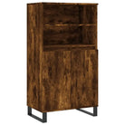 Hoge kast van bewerkt hout met industriële charme - Dressoirs & buffetkasten