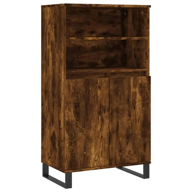 Hoge kast van bewerkt hout met industriële charme - Dressoirs & buffetkasten