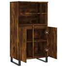 Hoge kast van bewerkt hout met industriële charme - Dressoirs & buffetkasten