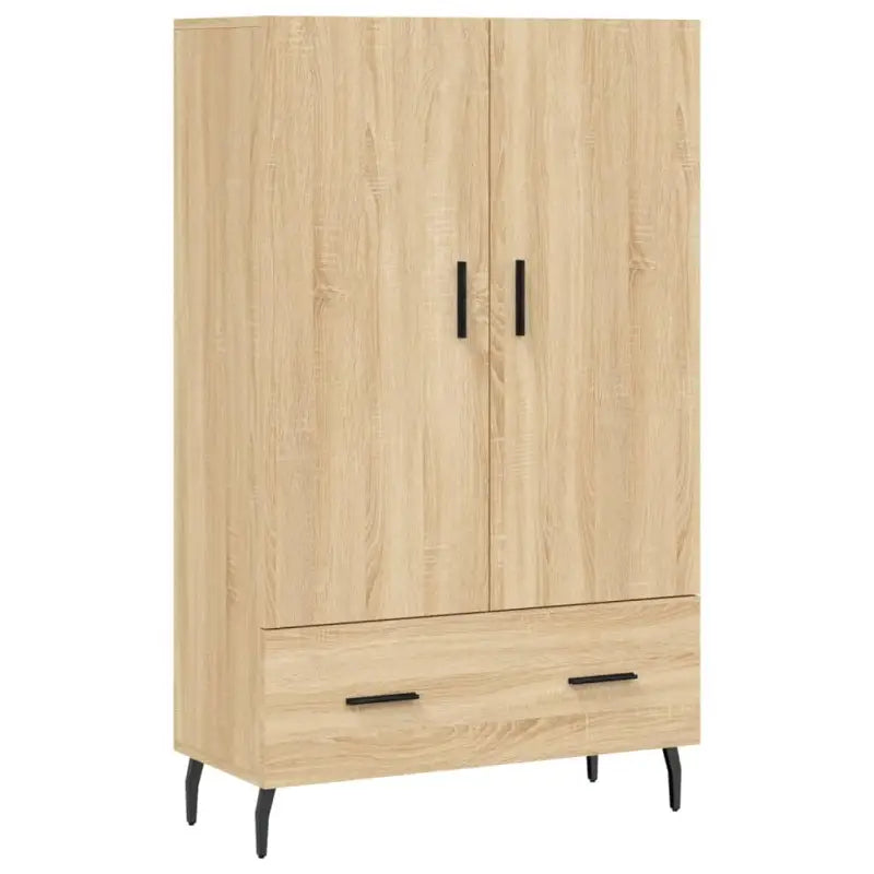 Hoge kast van bewerkt hout met metalen poten voor een moderne look - Dressoirs & buffetkasten