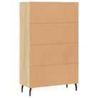 Hoge kast van bewerkt hout met metalen poten voor een moderne look - Dressoirs & buffetkasten