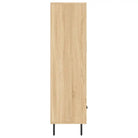 Hoge kast van bewerkt hout met metalen poten voor een moderne look - Dressoirs & buffetkasten