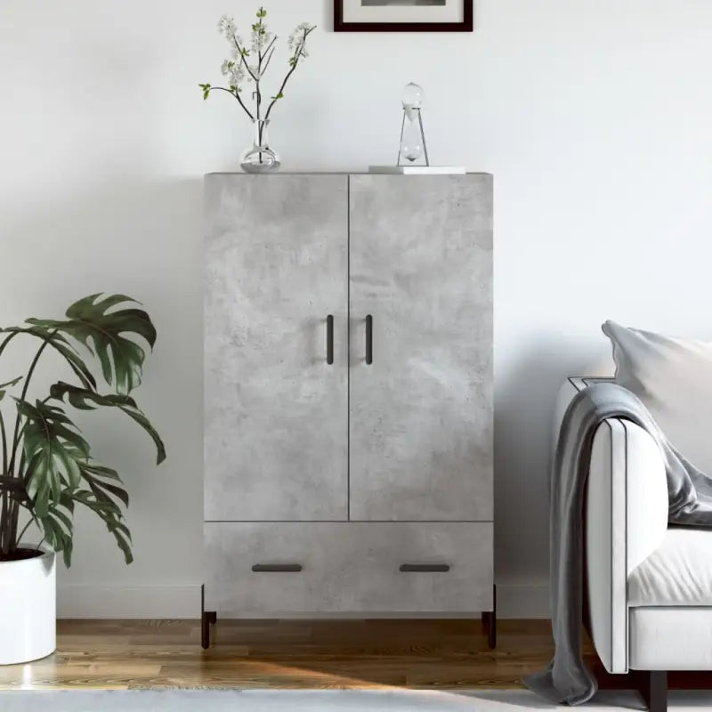 Hoge kast van bewerkt hout met metalen poten voor moderne stijl - Dressoirs & buffetkasten