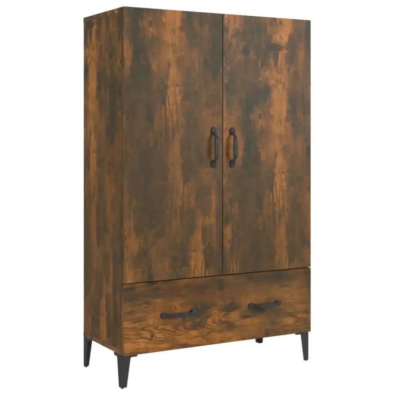 Hoge kast van bewerkt hout met stijlvolle en stabiele uitstraling - Dressoirs & buffetkasten