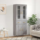 Hoge kast van bewerkt hout met unieke charme en duurzame kwaliteit - Grijs sonoma / 1 / 2 deuren 2 lades - Dressoirs &