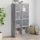 Hoge kast van bewerkt hout voor boeken en moderne interieurstijl - Grijs sonoma / 1 / 68 cm - Dressoirs & buffetkasten