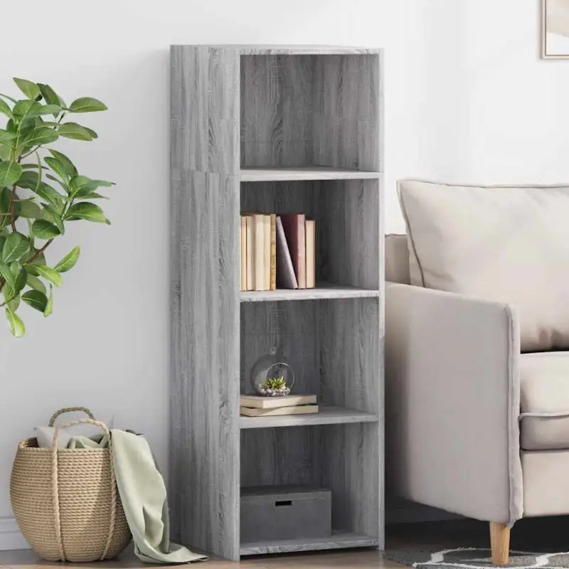 Hoge kast van bewerkt hout voor een klassieke interieurstijl - Grijs sonoma / 1 - Dressoirs & buffetkasten