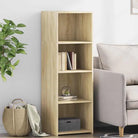 Hoge kast van bewerkt hout voor een klassieke interieurstijl - Sonoma eiken / 1 - Dressoirs & buffetkasten