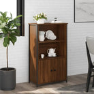 Hoge kast van bewerkt hout voor een moderne en duurzame uitstraling - bruin eikenkleur / 62 x 32 x 103.5 cm / 1